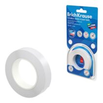 ErichKrause Cinta Adhesiva de Doble Cara - Espuma - Soporta hasta 4kg/m2 - 1mm de Grosor - 12mm de Ancho - 2 Metros - Alta Adhesion - Resistente al Desgarro Longitudinal - Color Blanco