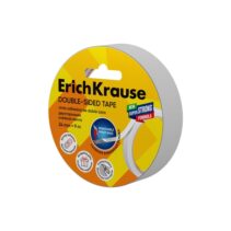 ErichKrause Cinta Adhesiva de Doble Cara - 1mm de Grosor - 24mm de Ancho - 9 Metros - Alta Adhesion - Base de Papel Extraible - Color Transparente