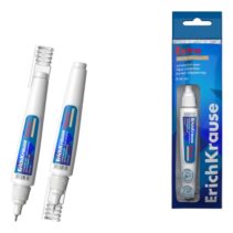 ErichKrause Extra Boligrafo Corrector - Capacidad 8ml - Punta de Metal - Presentado en Blister - Secado Rapido - Color Blanco