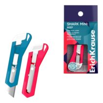 ErichKrause Shark Mini Reef Cuter con Fijador Automatico - Hoja de 13mm de Ancho - Cuerpo en Plastico - Colores Surtidos