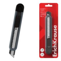 ErichKrause Butterfly Classic Cuter con Fijador Automatico - Metalico - Hoja de 18mm de Ancho - Cuerpo en Plastico - Color Gris