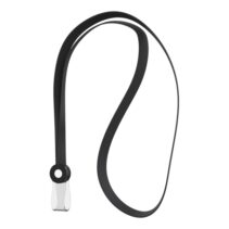 ErichKrause Colgante para Funda de Tarjeta - Silicona - 12mm de Ancho - 40cm de Largo - Color Negro