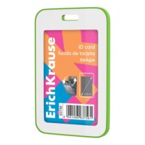 ErichKrause Neon Funda para Tarjeta - Orientacion Vertical - Polipropileno - Formato 54x85mm - Color Verde/Blanco