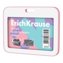 ErichKrause Pastel Funda para Tarjeta - Orientacion Horizontal - Polipropileno - Formato 54x85mm - Color Rosa/Blanco