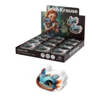 ErichKrause Magic Pet Expositor con 24 Gomas de Borrar - Caucho Termoplastico - No Deja Residuos - No Rasga el Papel - Color Varios
