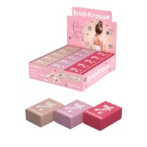 ErichKrause Pointes Expositor con 30 Gomas de Borrar - PVC Ecologico - No Deja Residuos - No Rasga el Papel - Colores Surtidos