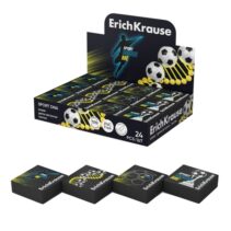 ErichKrause Sport DNA Expositor con 24 Gomas de Borrar - Caucho Termoplastico - No Deja Residuos - No Rasga el Papel - Libre de PVC - Colores Surtidos