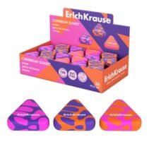 ErichKrause Caribbean Sunset Expositor con 36 Gomas de Borrar - Caucho Termoplastico - Hipoalergenico - Libre de Polvo y PVC - Colores Surtidos