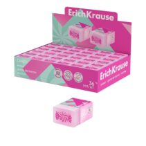 ErichKrause Candy Expositor con 36 Gomas de Borrar - PVC Ecologico - No Deja Residuos - No Rasga el Papel - Color Varios