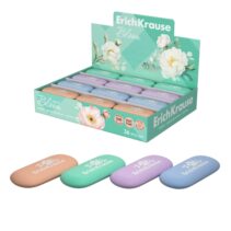 ErichKrause Pastel Bloom Expositor con 36 Gomas de Borrar - Caucho Termoplastico - No Deja Residuos - No Rasga el Papel - Libre de PVC - Colores Surtidos