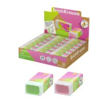 ErichKrause Gelato Expositor con 36 Gomas de Borrar - Caucho Termoplastico - No Deja Residuos - No Rasga el Papel - Libre de PVC - Colores Surtidos