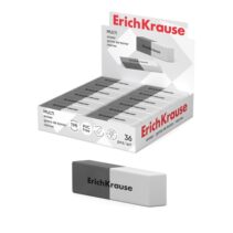 ErichKrause Multi Expositor con 36 Gomas de Borrar - Caucho Termoplastico - Doble Dureza - Abrasivo para Tinta - No Deja Residuos - No Rasga el Papel - Libre de PVC - Color Negro/Gris