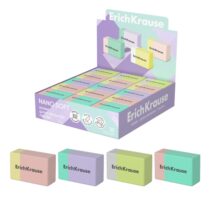 ErichKrause Nano Soft Expositor con 30 Gomas de Borrar - PVC Ecologico - Hipoalergenico - No Deja Residuos - Borrado Suave - Colores Surtidos