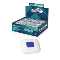 ErichKrause SmartWay Mini Square Expositor con 36 Gomas de Borrar - Caucho Termoplastico - Hipoalergenico - Libre de PVC - Color Blanco