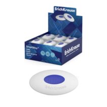 ErichKrause SmartWay Oval Expositor con 24 Gomas de Borrar - Caucho Termoplastico - Hipoalergenico - Libre de PVC - No Rasga el Papel - Color Blanco