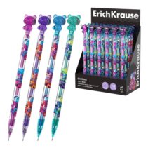 ErichKrause Bambino Jelly Bear Expositor con 24 Portaminas - Mina HB de 0.7mm - Osito Decorativo - Ergonomico - Colores Surtidos