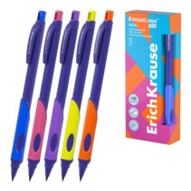 ErichKrause ErgoLine Kids Neon Portaminas - Mina HB de 2.0mm - Sacapuntas Integrado - Ergonomico - Colores Surtidos