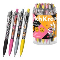 ErichKrause Butterfly Positive Vibe Portaminas - Mina HB de 0.7mm - Goma de Borrar Integrada - Ergonomico - Colores Surtidos