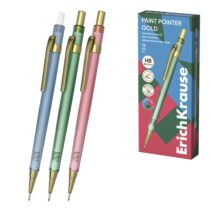 ErichKrause Paint Pointer Gold Portaminas - Mina HB de 0.5mm - Goma de Borrar Integrada - Colores Surtidos