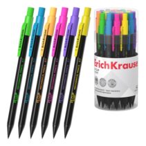 ErichKrause XS Clip Accent Portaminas - Mina HB de 0.7mm - Goma de Borrar Integrada - Cuerpo Hexagonal - Colores Surtidos