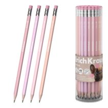 ErichKrause Frenchie Lapiz de Grafito con Goma de Borrar - Mina HB - Cuerpo Triangular - Agarre Ergonomico - Colores Surtidos