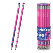 ErichKrause Pinna Kotta Lapiz de Grafito con Goma de Borrar - Mina HB - Cuerpo Redondo - Colores Surtidos