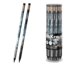 ErichKrause Fluid Lapiz de Grafito con Goma de Borrar - Mina HB - Cuerpo Redondo - Agarre Ergonomico - Colores Surtidos