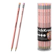 ErichKrause Prima Cat Lapiz de Grafito con Goma de Borrar - Mina HB - Cuerpo Redondo - Plastico - Agarre Ergonomico - Colores Surtidos