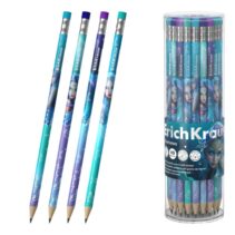 ErichKrause Aquamarine Lapiz de Grafito con Goma de Borrar - Mina HB - Cuerpo Redondo - Plastico - Agarre Ergonomico - Colores Surtidos