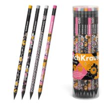 ErichKrause Positive Vibe Lapiz de Grafito con Goma de Borrar - Mina HB - Cuerpo Redondo - Plastico - Colores Surtidos
