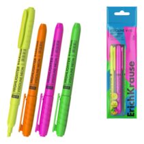 ErichKrause Visioline V-15 Light Neon Pack de 4 Marcadores Fluorescentes - Punta Biselada - Trazo de 0.6 a 3.5mm - Colores Surtidos