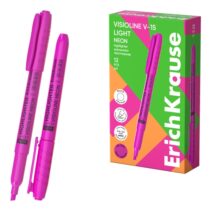 ErichKrause Visioline V-15 Light Neon Marcador Fluorescente - Punta Biselada - Trazo de 0.6 a 3.5mm - Color Rosa