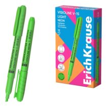 ErichKrause Visioline V-15 Light Neon Marcador Fluorescente - Punta Biselada - Trazo de 0.6 a 3.5mm - Color Verde