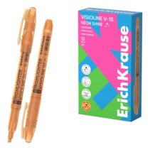 ErichKrause Visioline V-15 Neon Shine Marcador Fluorescente - Punta Biselada - Trazo de 0.6 a 3.5mm - Color Naranja
