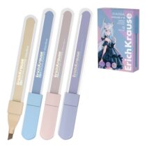 ErichKrause Visioline V-18 Manga Pack de 12 Marcadores Fluorescentes - Punta Biselada - Trazo de 0.5 a 4.5mm - Colores Pastel Surtidos