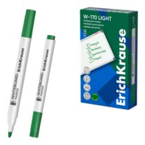 ErichKrause W-170 Light Rotulador para Pizarra Blanca - Facil de Borrar - Punta Conica - Trazo de 2.5mm - Secado Rapido - Cuerpo Triangular - Color Verde