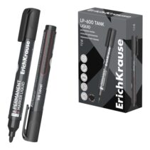 ErichKrause Liquid LP-600 Rotulador Permanente - Ventana Transparente - Punta Conica - Trazo de 2.5mm - Resistente al Agua y a la Luz - Multisuperficie - Tinta a Base de Alcohol - Color Negro