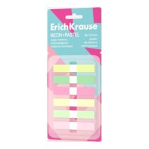 ErichKrause Neon+Pastel Pack de 6 Blocs de 20 Marcadores de Pagina - Reposicionables - Plastico - 8x45mm - Colores Surtidos