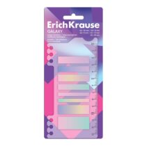 ErichKrause Galaxy Pack de 8 Blocs de 20 Marcadores de Pagina - Reposicionables - Plastico - 5 Formatos Diferentes - Colores Surtidos