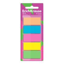 ErichKrause Neon Pack de 5 Blocs de 20 Marcadores de Pagina - Reposicionables - Plastico - 20x45mm - Colores Surtidos