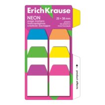 ErichKrause Neon Pack de 6 Blocs de 10 Marcadores de Pagina - Reposicionables - Plastico - 25X38mm - Colores Surtidos
