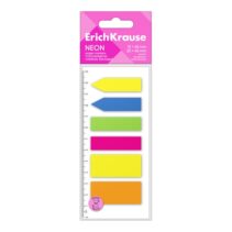 ErichKrause Neon Pack de 6 Blocs de 25 Marcadores de Pagina - Reposicionables - Plastico - 12x45mm - Colores Surtidos