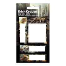 ErichKrause Big City Cats Pack de 4 Blocs de 20 Marcadores de Pagina - Reposicionables - Papel de 75g/m2 - 3 Formatos Diferentes - Colores Surtidos