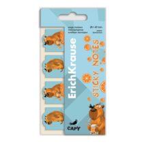 ErichKrause Happy Capy Pack de 4 Blocs de 20 Marcadores de Pagina - Reposicionables - Papel - 25X67mm - Colores Surtidos