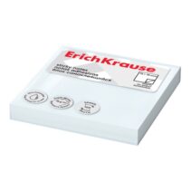 ErichKrause Bloc de 100 Notas Adhesivas Reposicionables - Papel de 75g/m2 - 75x75mm - Pegamento a Base de Agua - Color Blanco