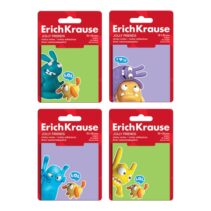 ErichKrause Jolly Friends Bloc de 50 Notas Adhesivas Reposicionables - Papel de 75g/m2 - 75x75mm - Pegamento a Base de Agua - Colores Surtidos