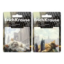 ErichKrause Big City Cats Bloc de 50 Notas Adhesivas Reposicionables - Papel de 75g/m2 - 75x75mm - Pegamento a Base de Agua - Colores Surtidos
