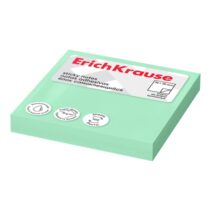 ErichKrause Bloc de 100 Notas Adhesivas Reposicionables - Papel de 75g/m2 - 75x75mm - Pegamento a Base de Agua - Color Verde