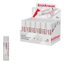 ErichKrause EasyStick Expositor con 24 Pegamentos en Barra - 13g - No Toxico - Secado Rapido - sin Disolventes - Multisuperficie - Color Blanco