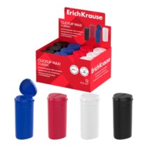 ErichKrause ClickUp Maxi Classic Expositor con 12 Sacapuntas con Contenedor - Plastico - Cuchilla Niquelada de Acero al Carbono - Orificio de 8mm - Colores Surtidos